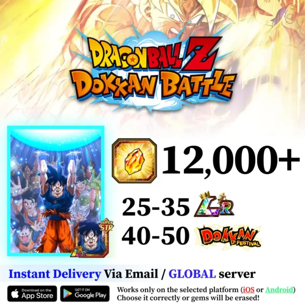 Dragon Ball Z Dokkan Battle Account with Dragon Stones, Thousandfold Plea Goku [Android/iOS]
