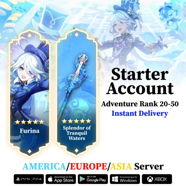 Furina With Splendor Of Tranquil Waters – Genshin Reroll Account