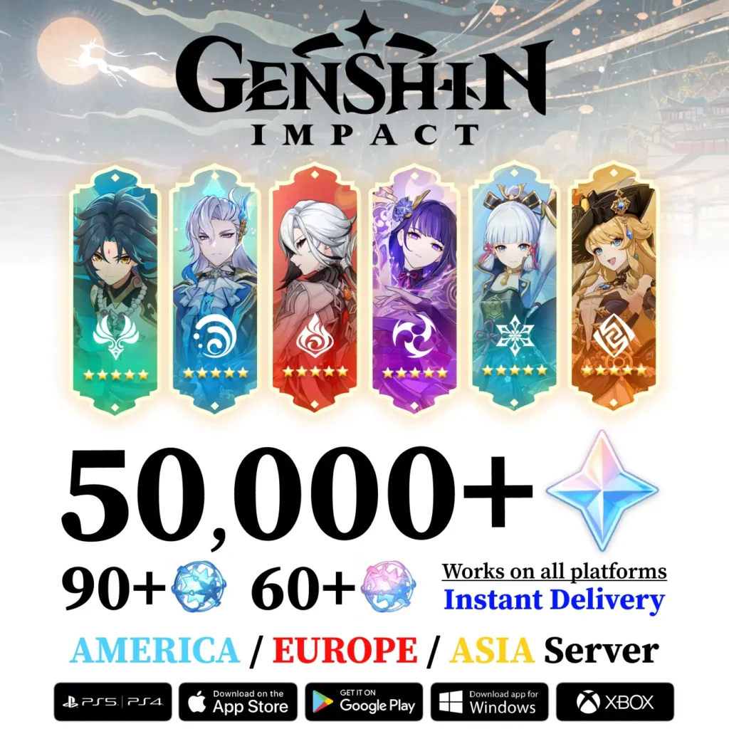 Genshin Reroll Account with Primogems and Limited 5 Star