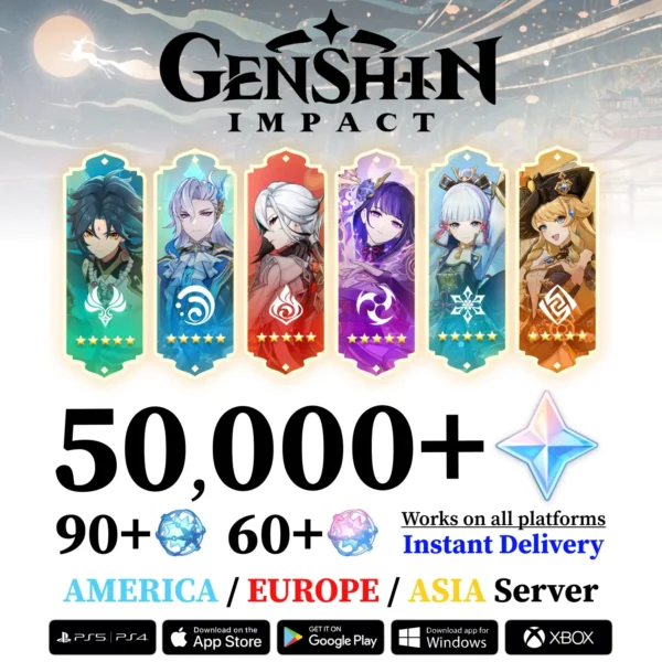 Genshin Reroll Account with Primogems and Limited 5 Star