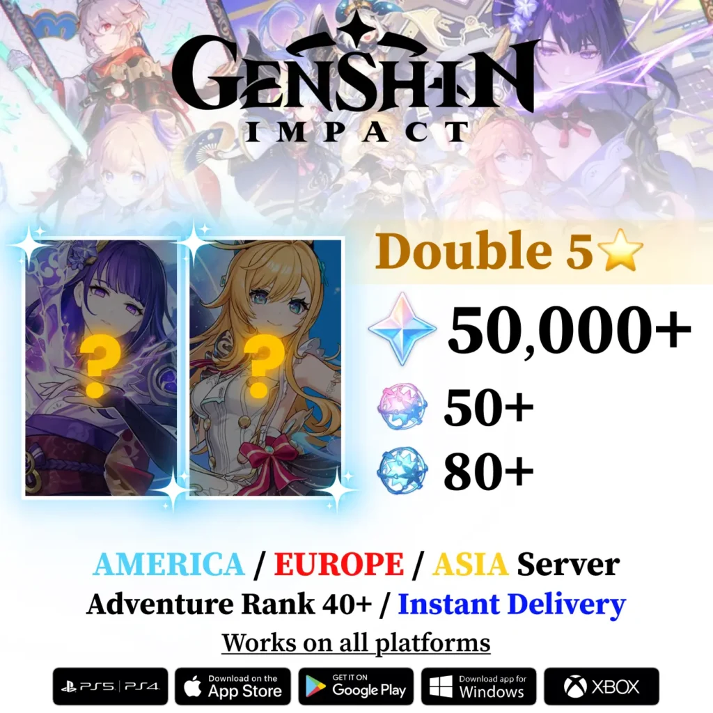 Genshin Reroll Account with Double Limited and Wishes