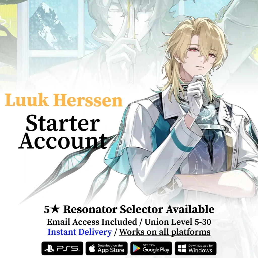Wuthering Waves Luuk Herssen Starter Reroll Account
