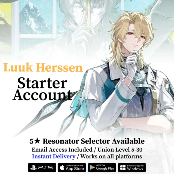 Wuthering Waves Luuk Herssen Starter Reroll Account