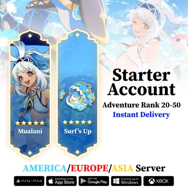 Mualani With Surf’s Up – Genshin Reroll Account