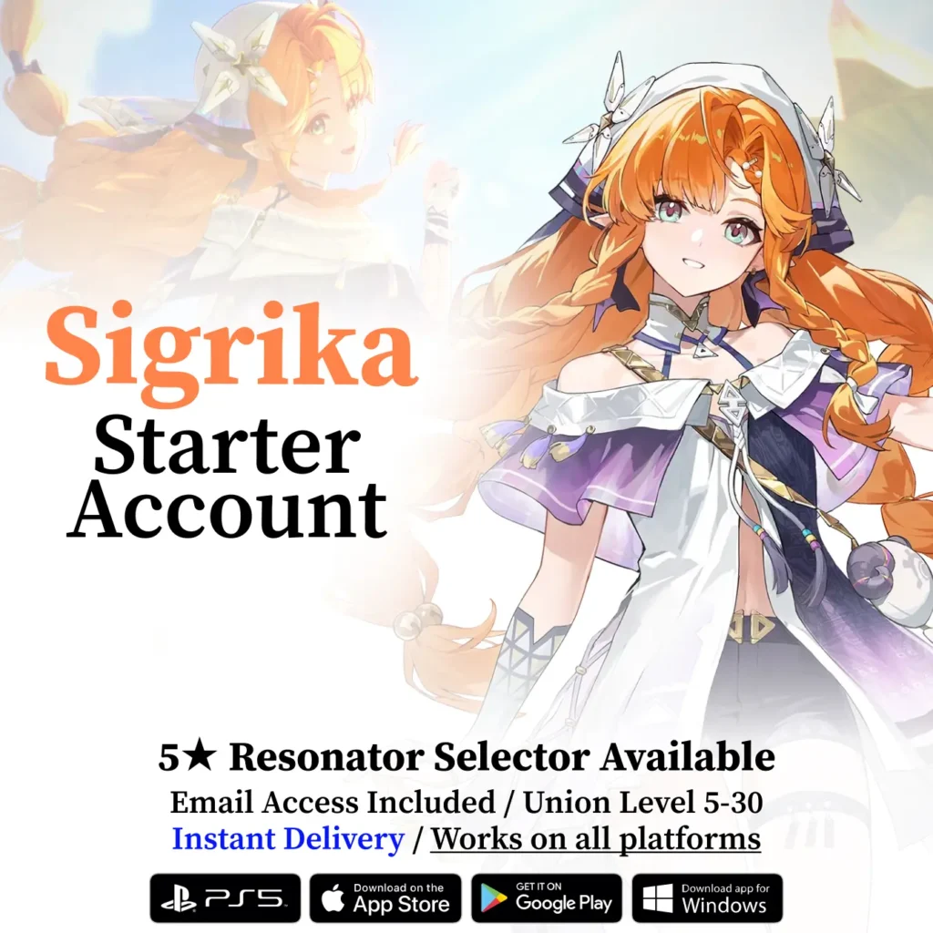 Wuthering Waves Sigrika Starter Reroll Account
