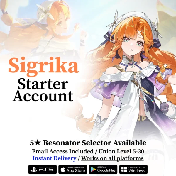 Wuthering Waves Sigrika Starter Reroll Account
