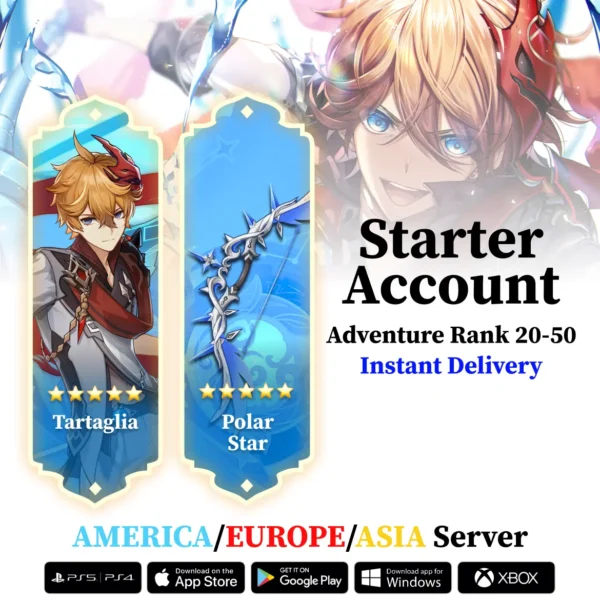 Tartaglia with Polar Star – Genshin Reroll Account