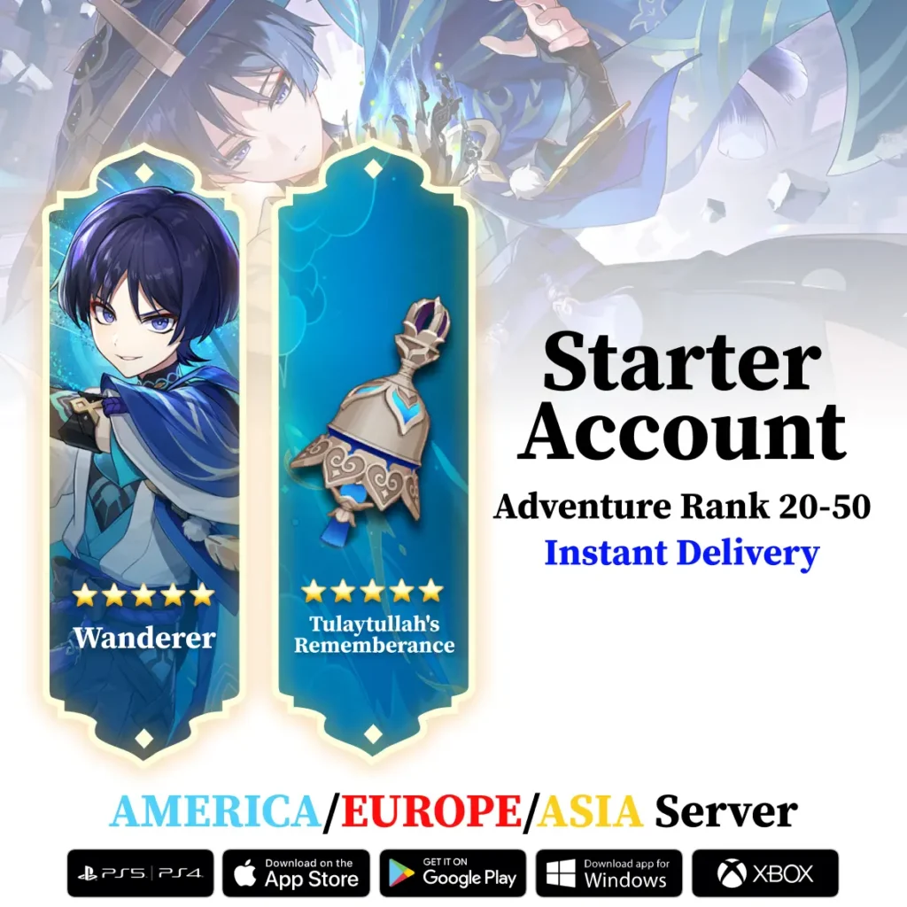 Wanderer with Tulaytullah’s Rememberance – Genshin Reroll Account