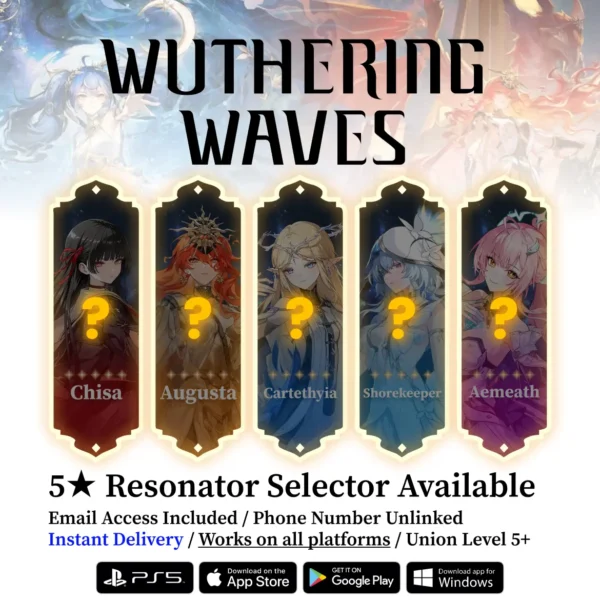 Wuthering Waves 5✦ Limited Resonator Starter Reroll Account