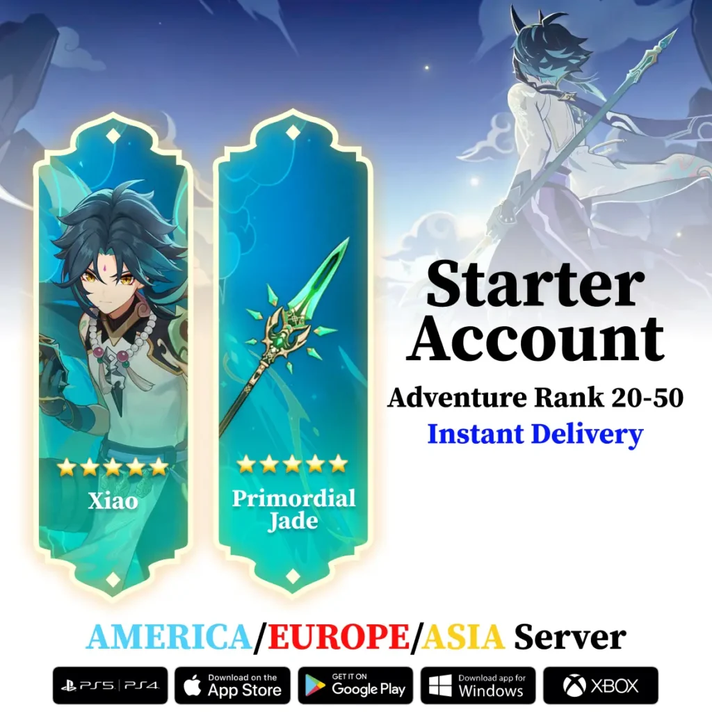 Xiao with Primordial Jade – Genshin Reroll Account