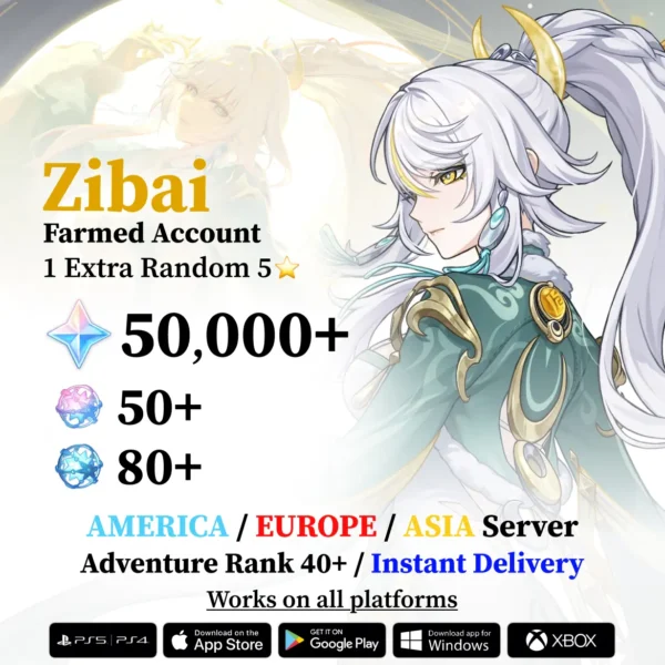 Zibai Reroll Account with Primogems